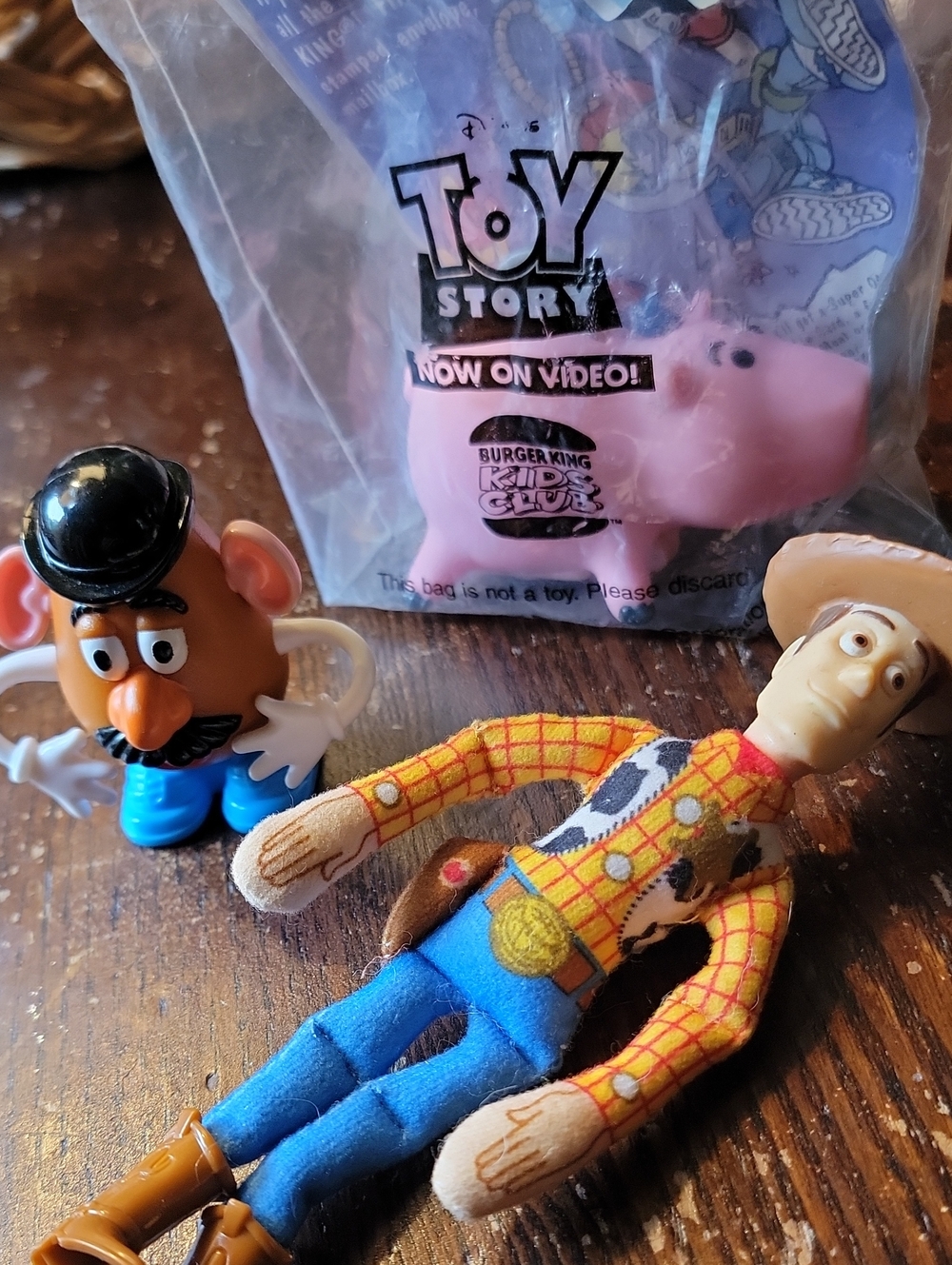 Disney Pixar Toy Story Burger King Toys Woody, And Windup Mr. Potato Head, Hamm